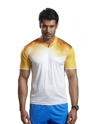 Active Wear T-Shirts - 1604 Yellow Casual Sports T-Shirt - Xx-Large