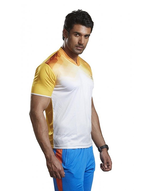 Active Wear T-Shirts - 1604 Yellow Casual Sports T-Shirt - Xx-Large