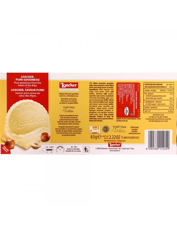 Loacker Gardena Fingers Hazelnut 125gm