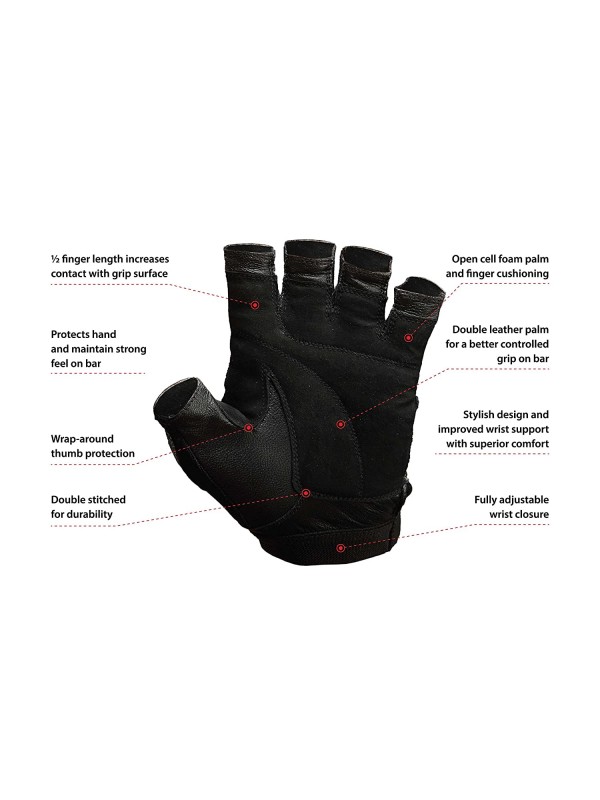 Ace Gym Gloves Half Finger Gloves With Adjustable Strap, Best Black Gym Gloves - Medium