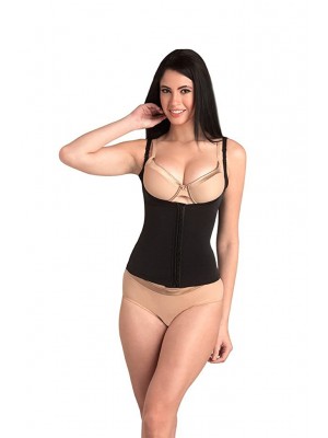 Women's Plain/Solid Shapewear Top (Pearlblackl_Black_L)