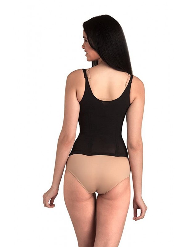 Women's Plain/Solid Shapewear Top (Pearlblackl_Black_L)