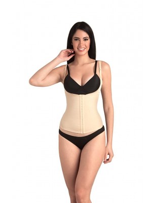 Women's Plain/Solid Shapewear Top (Pearlnudel_Beige_L)
